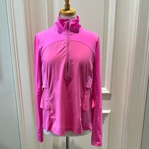 Lululemon Pink vented fabric Quarter-Zip Athletic Top size large